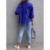 Coolmee Women's Oversized Denim Jacket Casual Long Sleeve Denim Shirts Distresse Jean Jacket Outfits - 3 of 4