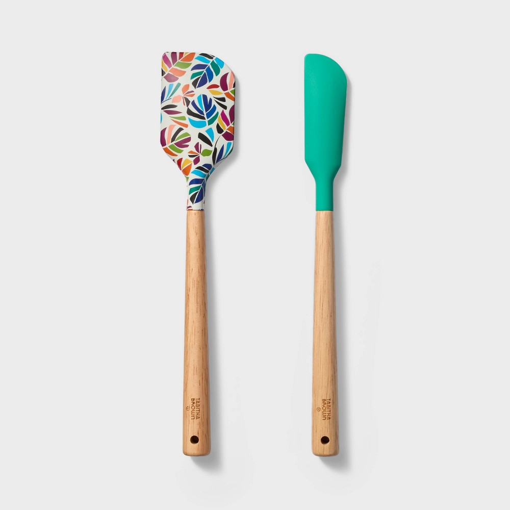 2pc Silicone Mini Spatula Set Teal/Print - Tabitha Brown for Target