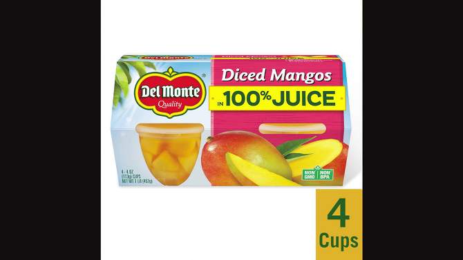 Del Monte Diced Mango Fruit Cups - 4oz 4pk, 2 of 9, play video