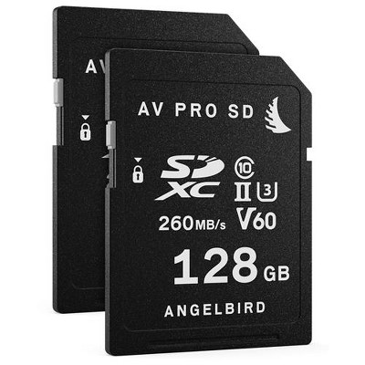  Angelbird AV PRO SD MK2 128GB V60 Class 10 UHS-II U3 SDXC Memory Card, 280 MB/s Read and 160 MB/s Write Speed, 2 Pack 