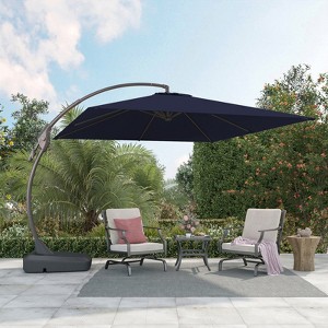 GRANDPATIO 10X10 Ft Square Cantilever Curved Adjustable Umbrella with Base - 1 of 4