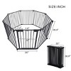 Dolonm Black Adjustable 8-Panel Steel Safety Gate Play Yard Metal Doorways Fireplace Fence Christmas Tree Fence Gate for House Stairs - 4 of 4