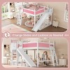 TopComfy Beds Queen Loft Bed with Storage Shelves and Cabinet Loft Beds with Detachable Slide and Ladders for Bedroom, Pink, 97.9"*66.9"*60.8" - 3 of 4