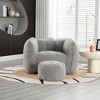 GDFStudio Eleanor Modern 41" Chenille Upholstered Bean Bag Chair with Footstool - 2 of 4
