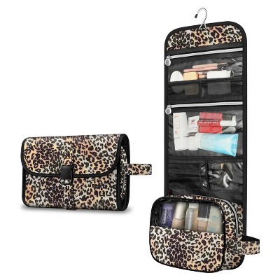 Portable Toiletry Cosmetic Travel Bag, Large Water Resistant Hanging Makeup Organizer Storage Pouch Case