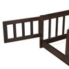 NicBex Full Size Floor Bed with Fence and Door,Rubber Wood Floor Bed with Safety Guardrails,Montessori Floor Bed for Kids,Girls,Boys - 4 of 4