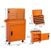 MAYEERTY Detachable 5-Drawer Rolling Tool Chest with Top Box & Lockable Wheels, Metal Tool Cart for Garage, Workshop, Orange - 3 of 4