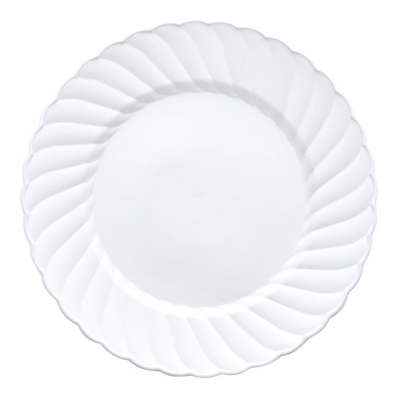 Smarty Had A Party 6" White Flair Plastic Pastry Plates (180 Plates), 1 of 7