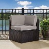 Palm Harbor Outdoor Wicker Corner Chair - Gray - Crosley: Steel Frame, UV-Resistant, Polyester Cushions - 2 of 4