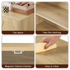 Rattan Buffet Cabinet with Decorative Doors and Shelves - Natural Wood Finish - 4 of 4