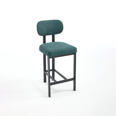 Lirago 26" Modern Green Upholstered Counter Height Bar Stools(Set of 2)