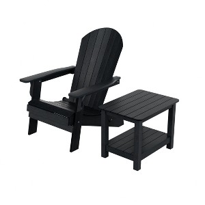 WestinTrends Tuscany HIPS¬¨‚Ä†Outdoor¬¨‚Ä†Patio¬¨‚Ä†Folding¬¨‚Ä†Adirondack¬¨‚Ä†Chair with Side Table (2-Piece Set) - 1 of 4