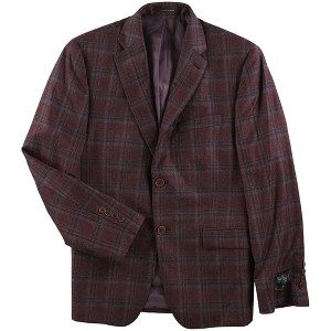 Tasso Elba Mens Plaid Felt Two Button Blazer Jacket - 1 of 1