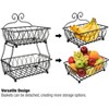 Sorbus2-Tier Fruit Breadbasket Display Stand, Counter Storage for Kitchen, Bathroom, Rectangular Antique Metal - 2 of 4