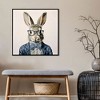 Gallery Wrapped Canvas Wall Art Dapper Bunny in Tailored Cobalt Blue Suit,Animal Portrait Framed Print for Lounge/Office Decor picture painting - 3 of 4