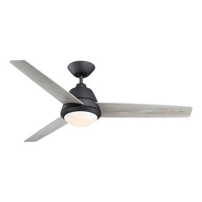 Parrot Uncle 52" Modern Black Integrated LED Ceiling Fan with Light and Wall Control