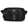 ELLE Luggage Eleganza 1.6L Vegan Leather Monogram Belt/Crossbody Bag - Black - 4 of 4