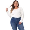 Agnes Orinda Women's Plus Size Knit Thin Fall Winter Trendy Crochet Comfy Pullover Blouse - 3 of 4