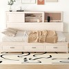 1pc Wooden Daybed, Solid Wood Frame with USB Ports and 3 Storage Drawers, No Box Spring Required - Baofuwish - 3 of 4