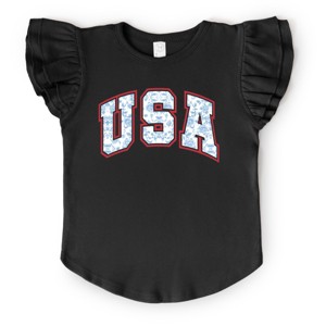 The Juniper Shop USA Blue Willow Flutter Sleeve Tee - 1 of 4