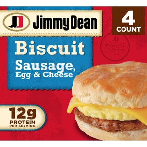 Jimmy Dean Sausage Egg & Cheese Frozen Biscuit Sandwiches - 18.4oz/4ct - 1 of 4