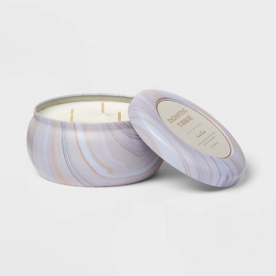 12oz Marble Tin Candle Enchanting Tuberose Cream - Threshold&#8482;