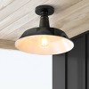 14" 1-Light Camila Classic Industrial Indoor/Outdoor Iron LED Semi Flush Mount - JONATHAN Y - 3 of 4