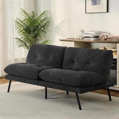 Vipbear 72 "Convertible cushion sofa bed, movable cushions, adjustable back, plush fabric cushion sofa, modern folding sofa, living room