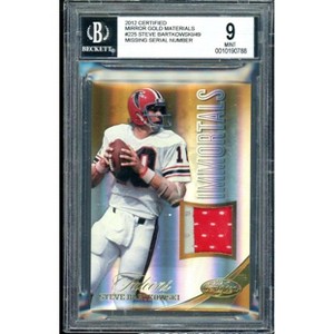 Steve Bartkowski Card 2012 Panini Certified Mirror Gold Materials #72 BGS 9 - 1 of 2