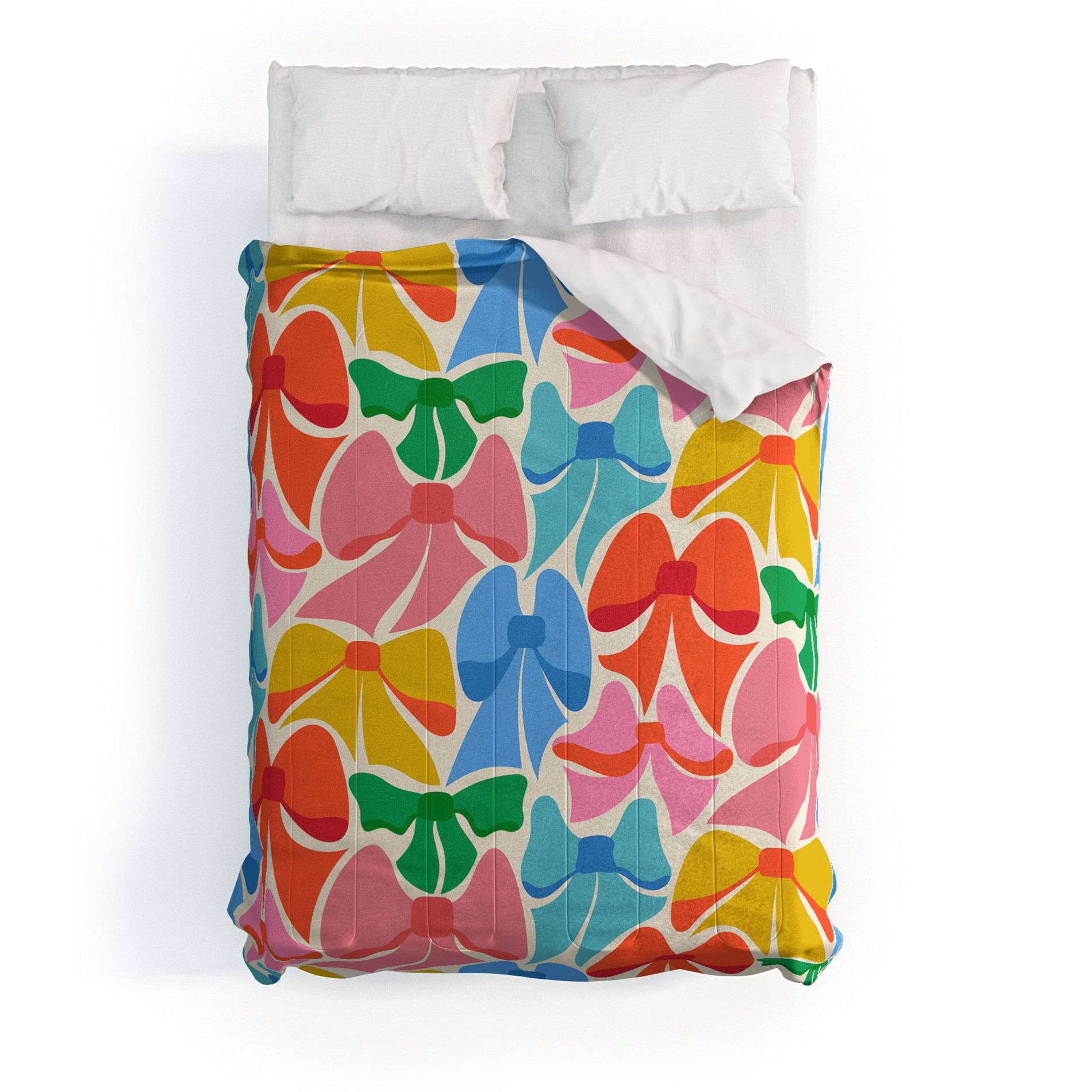 Deny Designs 3pc Full Carriecantwell Rainbows Bright Multi Retro Kids' Comforter and Sham Set