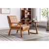 Vynxaria Brown Mid-Century Modern Leisure Accent Chairs with Solid Wood Armrests - 4 of 4