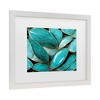 Trademark Fine Art - Treechild Turquoise Leafs Matted Framed Art - 3 of 4