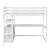 Whisen Wood Loft Bed with Desk, Shelves and Two Built-in Drawers - 4 of 4