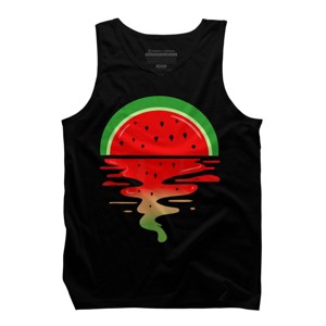 Men's Design By Humans Watermelon Vaporwave Sunset By MinShop Tank Top - 1 of 2