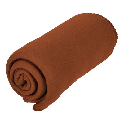 Rust Twin Fleece Throw Blanket for Pets and Baby