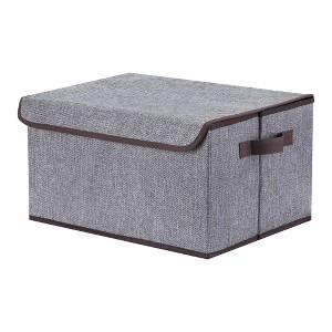 REGALWOVEN Fabric Collapsible Storage Bin Cube with Handles and Lid for Shelves Closet - 1 of 4