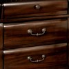 Royal Hampton 28 Inch Bedside Nightstand, 3 Drawers with Pewter Handles, Classic Dark Cherry Brown Solid Wood - 4 of 4