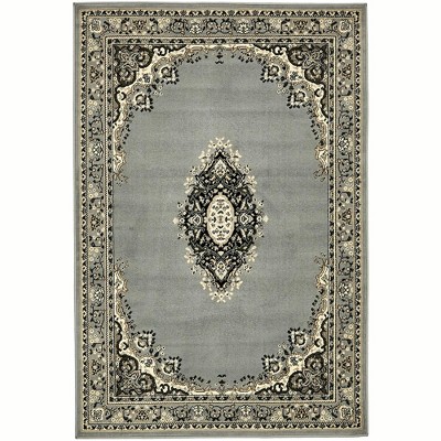 Amaya Gray Medallion 4' x 6' Easy-Care Synthetic Rug