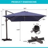 Pellebant Luxury 10'x 13'  Patio Cantilever Offset Umbrella UV30+ Outdoor Shade Canopywith 360-degree Rotation  5 Heights Adjustable - 2 of 4