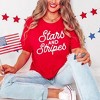 Simply Sage Market Women's Stars and Stripes Slanted Cursive Puff Print Short Sleeve Graphic Tee - 2 of 4