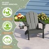 WestinTrends Malibu Kids Outdoor HDPE Plastic Adirondack Patio Chairs with Cup Holders (Set of 2) - 4 of 4