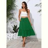 2025 Trendy High Waist Tiered Flowy Skirt for Women - Below Knee with Pockets A-14 Green - 4 of 4