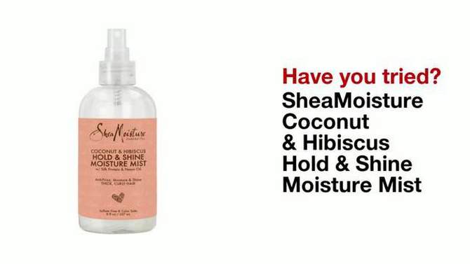 SheaMoisture Hold and Shine Moisture Mist for Thick Curly Hair Coconut and Hibiscus - 8 fl oz, 2 of 16, play video