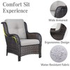 POCASSY 6-piece outdoor furniture set with fire pit table, brown wicker outdoor living set with patio sectional sofa,curved arm patio chair - 4 of 4
