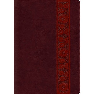 Study Bible-ESV-Large Print Trellis Design - (Leather Bound)