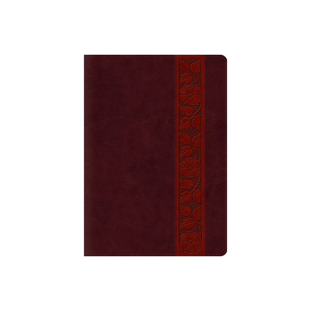 Study Bible-ESV-Large Print Trellis Design - (Leather Bound)