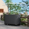 1PCS Mobile Self-Watering Planter - Galvanized Steel Rolling Garden Bed with Wheels for Herbs/Veggies Indoor & Outdoor - 4 of 4