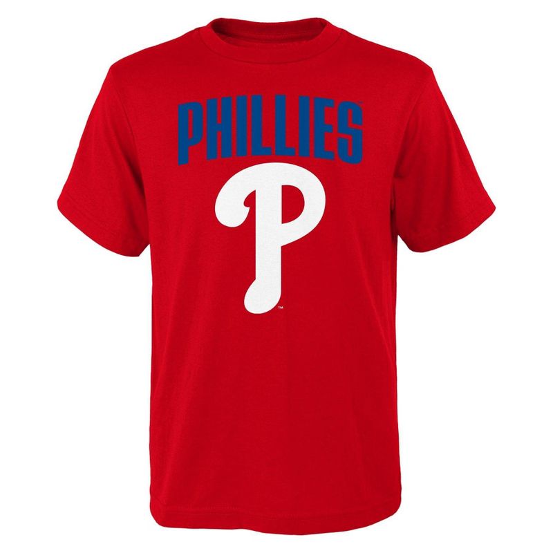 MLB Philadelphia Phillies Boys&#39; Oversize Graphic Core T-Shirt, 1 of 2