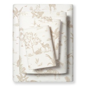 Makemake Organics GOTS Certified Organic Cotton Kids Sheet Set - Safari - 1 of 4