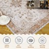 Area Rug, Vintage Distressed Flower Rug, Non Slip Floor Carpet, Soft Low Pile Thin Rug, Accent Rug for Kitchen, Bedroom, Living Room - 4 of 4